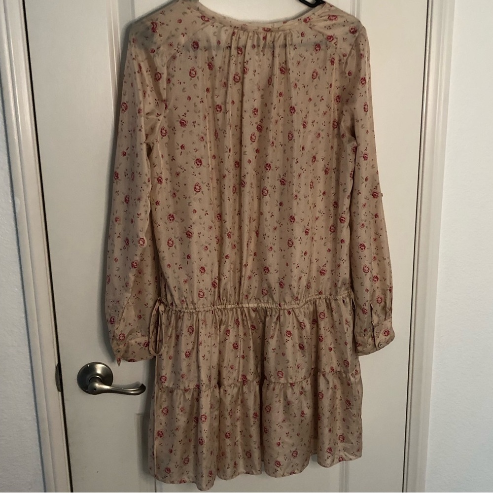 Rebecca Taylor Ditsy Prairie Floral 100% Silk Midi Dress Sz 6 Summer peasant - Picture 11 of 14